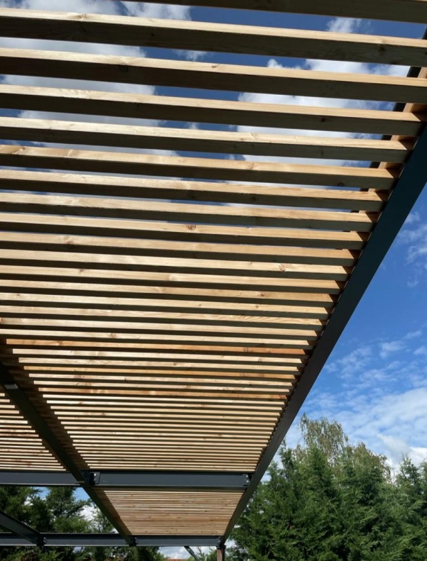 Création d'une pergola bois/métal